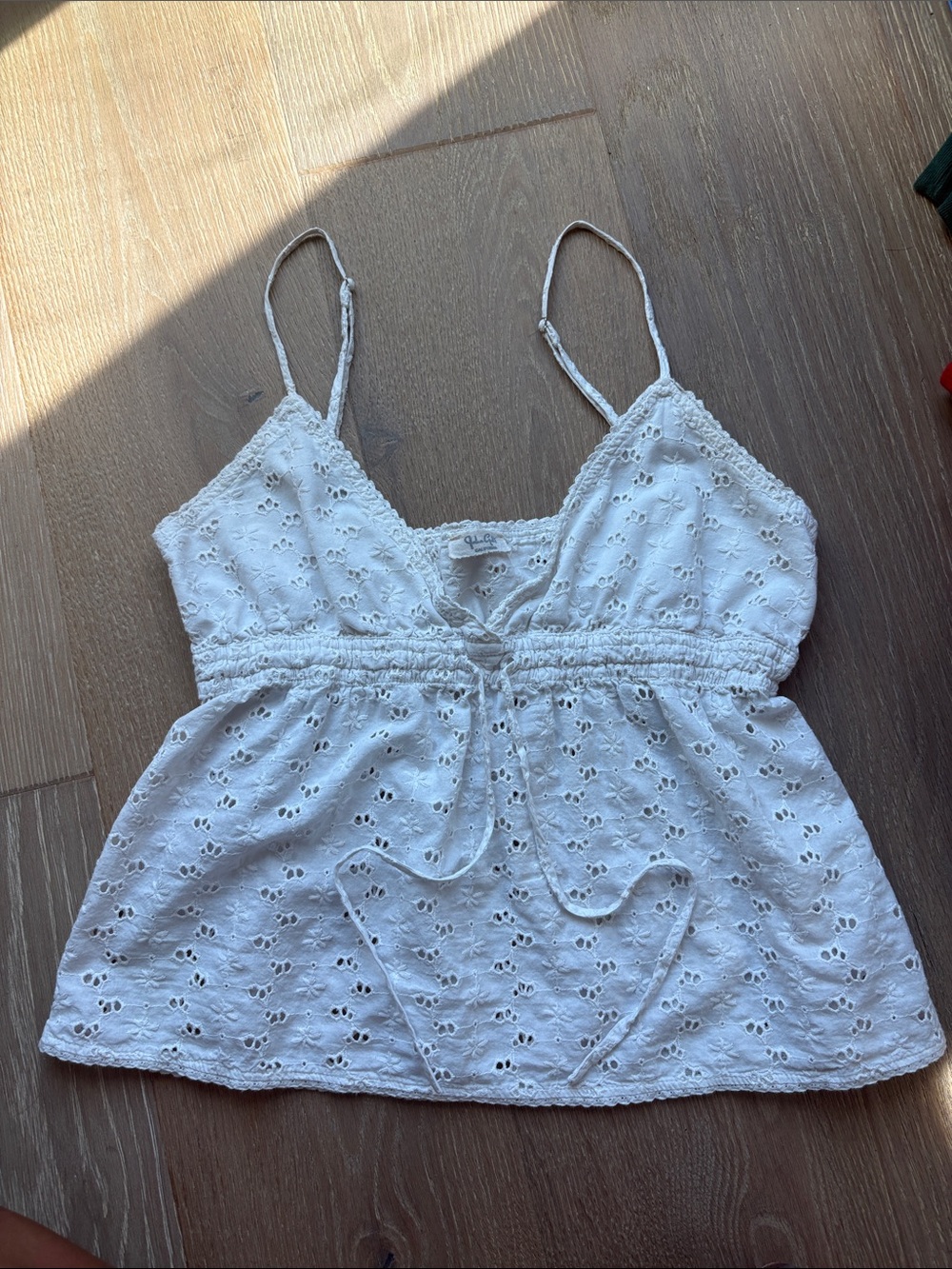 Brandy Melville White Eyelet Lace Cami